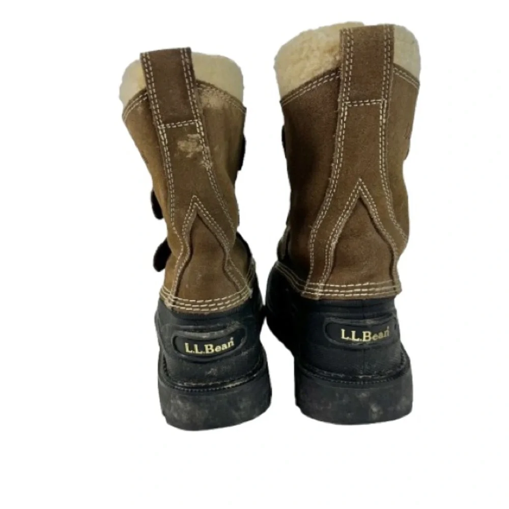 L.L. Bean Tan and Black Snow Boots